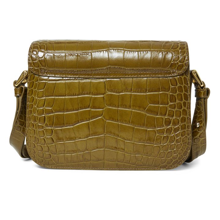 Grace Crocodile Print Leather Bag - Small | Verde oliva- Imagen del producto n°5