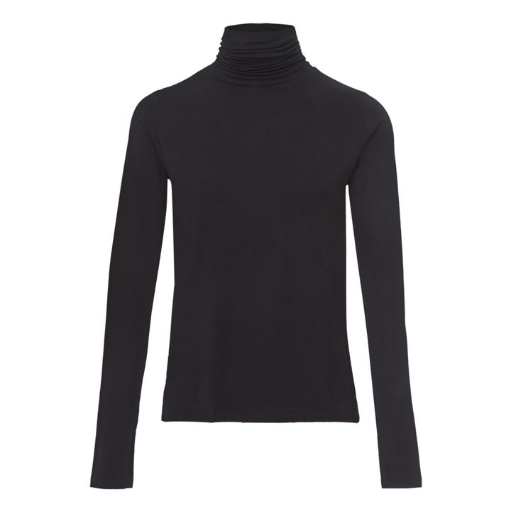 Col Roulé Bamboo Jersey | Noir- Image produit n°0