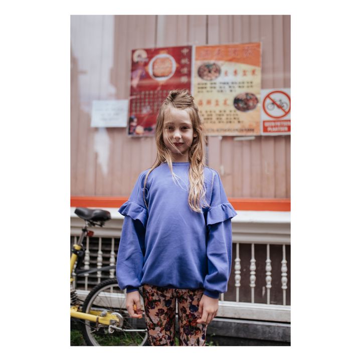 Sweatshirt mit Rüschen | Violett- Produktbild Nr. 1