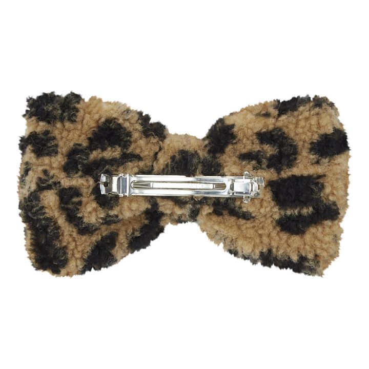Leopard Print Knot Hairclip | Camel- Immagine del prodotto n°1