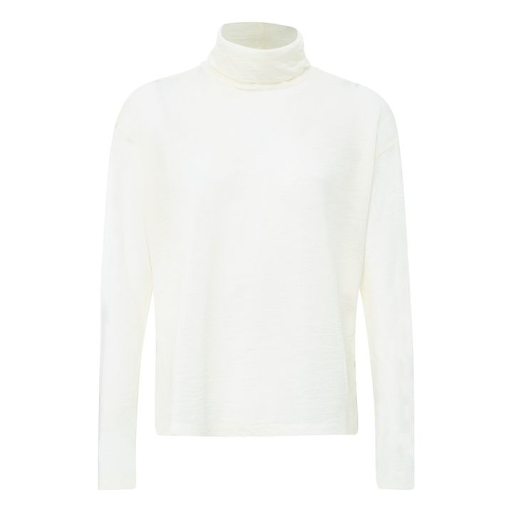 Woollen Roll Neck Top | Ecru- Immagine del prodotto n°0