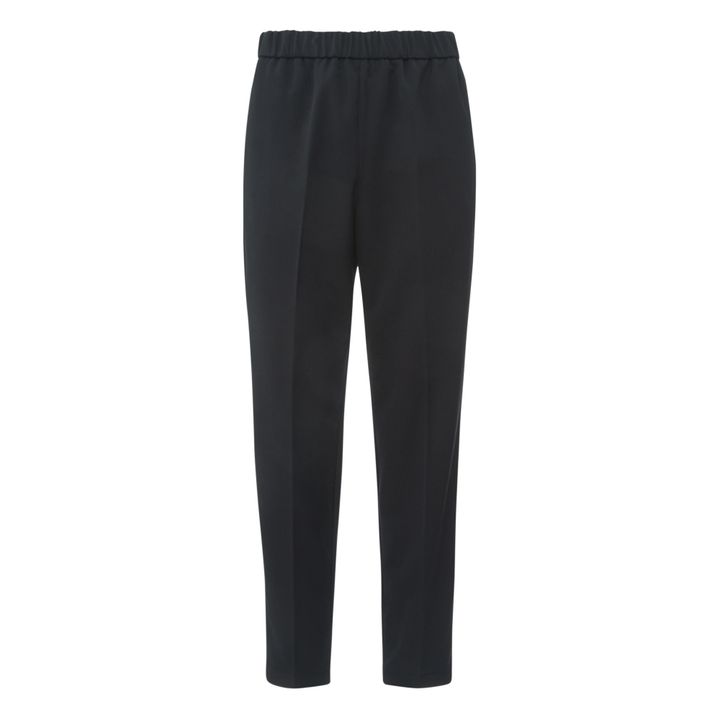 Flowy Stretch Woollen Trousers | Schwarz- Produktbild Nr. 0