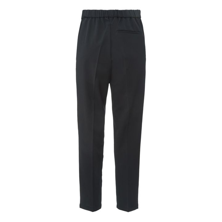 Flowy Stretch Woollen Trousers | Schwarz- Produktbild Nr. 4