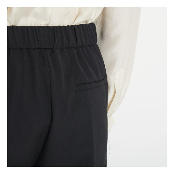 Flowy Stretch Woollen Trousers | Schwarz- Produktbild Nr. 3