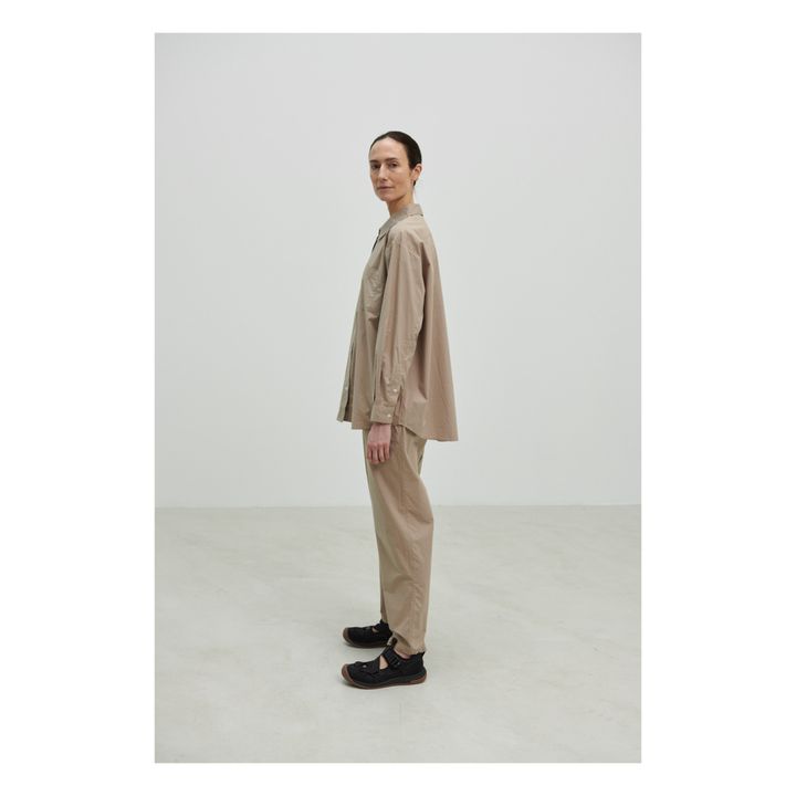Edgar Organic Cotton Poplin Shirt | Beige- Immagine del prodotto n°6
