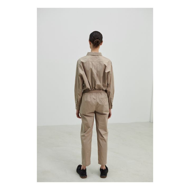 Edgar Organic Cotton Poplin Shirt | Beige- Immagine del prodotto n°8