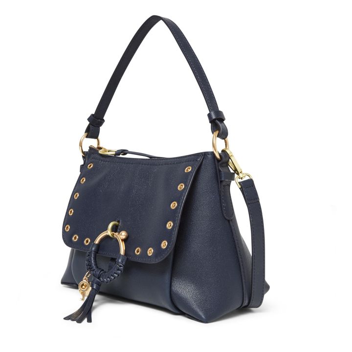 Joan Leather Eyelet Detail Bag | Graphite Blue- Imagen del producto n°1
