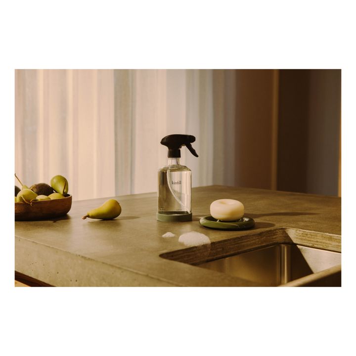 Jabonera de porcelana Halo | Verde Oscuro- Imagen del producto n°5