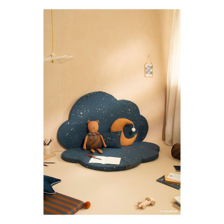 Matelas de sol pliable Cloud en coton bio | Bleu marine- Image produit n°1
