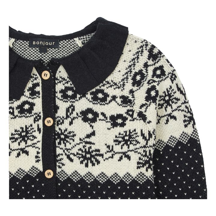 Organic Cotton Jacquard Cardigan | Nero- Immagine del prodotto n°1
