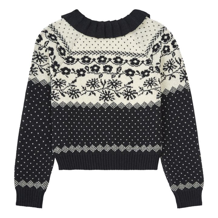 Organic Cotton Jacquard Cardigan | Nero- Immagine del prodotto n°3