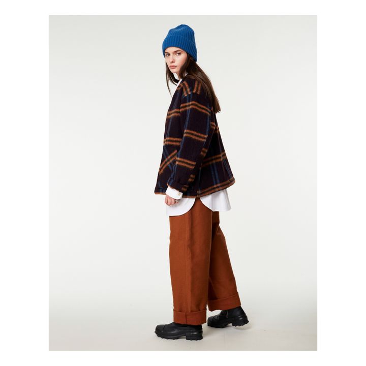 Checked Baseball Jacket | Marrone scuro- Immagine del prodotto n°4