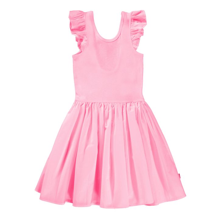 Vestito con volant in cotone organico Cloudia | Rosa- Immagine del prodotto n°0