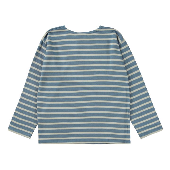 T-Shirt in cotone organico a righe Rilder | Blu- Immagine del prodotto n°3