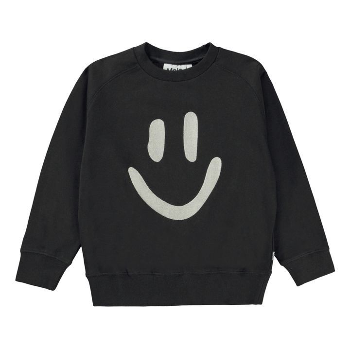 Sweatshirt mit Rundhalsausschnitt aus Bio-Baumwolle Happy Mike | Schwarz- Produktbild Nr. 0