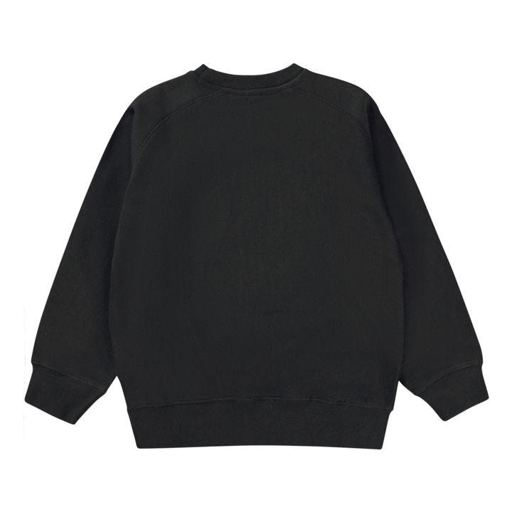 Sweat Col Rond Coton Bio Happy Mike | Noir- Image produit n°1