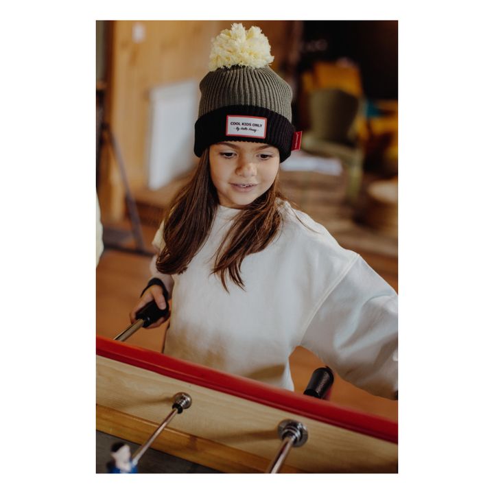 Colour Block Organic Cotton Beanie | Verde oliva- Imagen del producto n°3