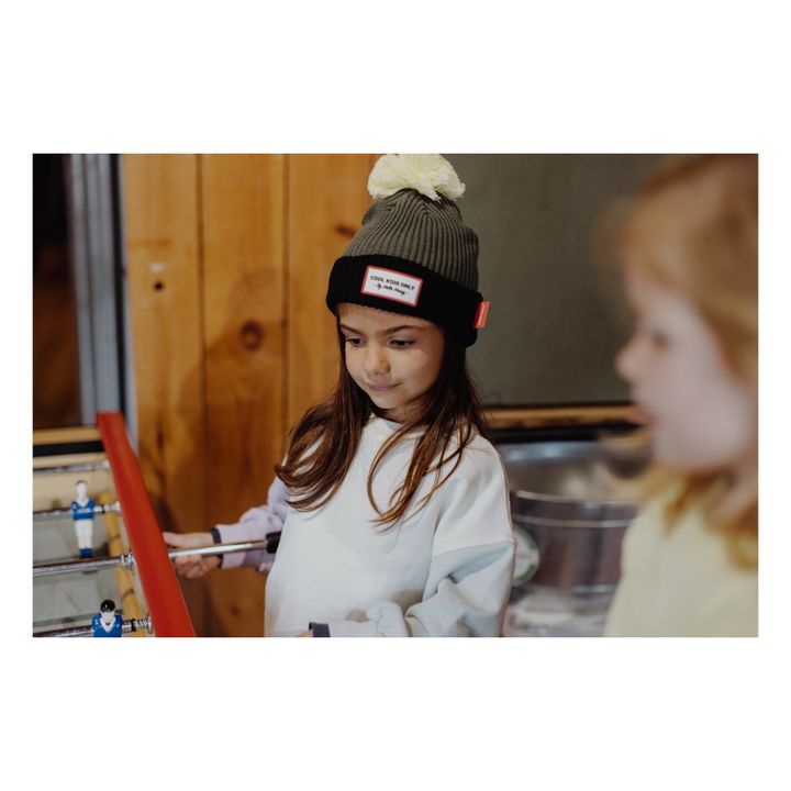 Colour Block Organic Cotton Beanie | Verde oliva- Imagen del producto n°4