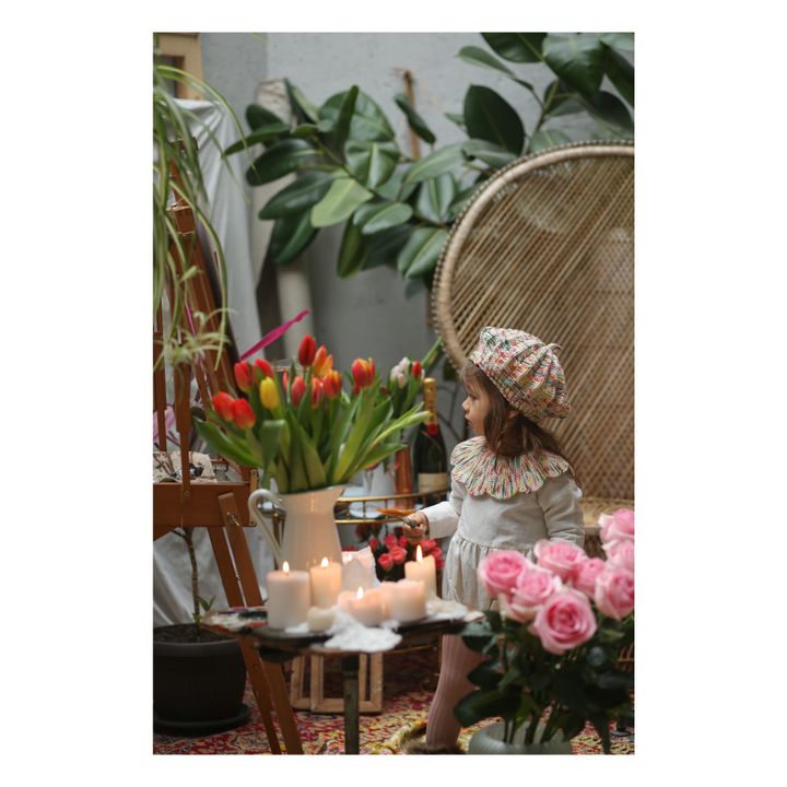 Barboteuse Lin Col Tricot Cordelia | Ecru- Image produit n°6