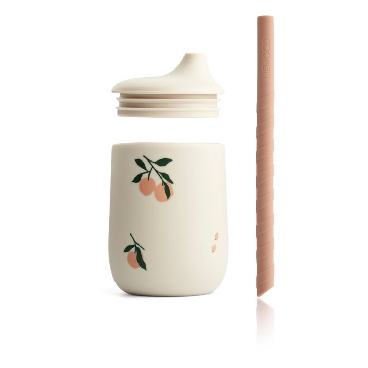 Ellis Silicone Cup with Straw | Peach- Product image n°1