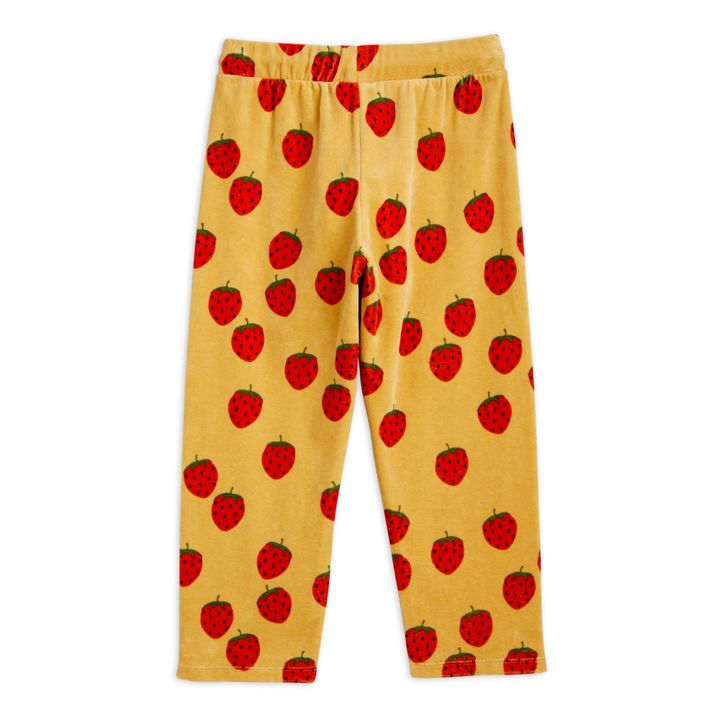 Pantalón jogger de terciopelo de algodón orgánico Fresas | Ocre- Imagen del producto n°2