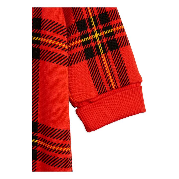 Combinaison à Capuche Molleton Bio Carreaux | Rouge- Image produit n°2