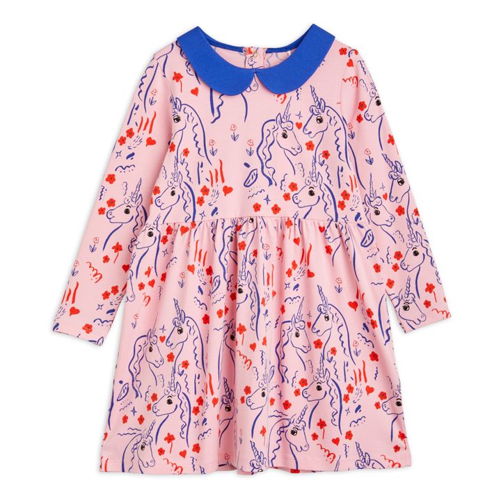 Kleid Bio-Baumwolle Einhörner | Rosa- Produktbild Nr. 0