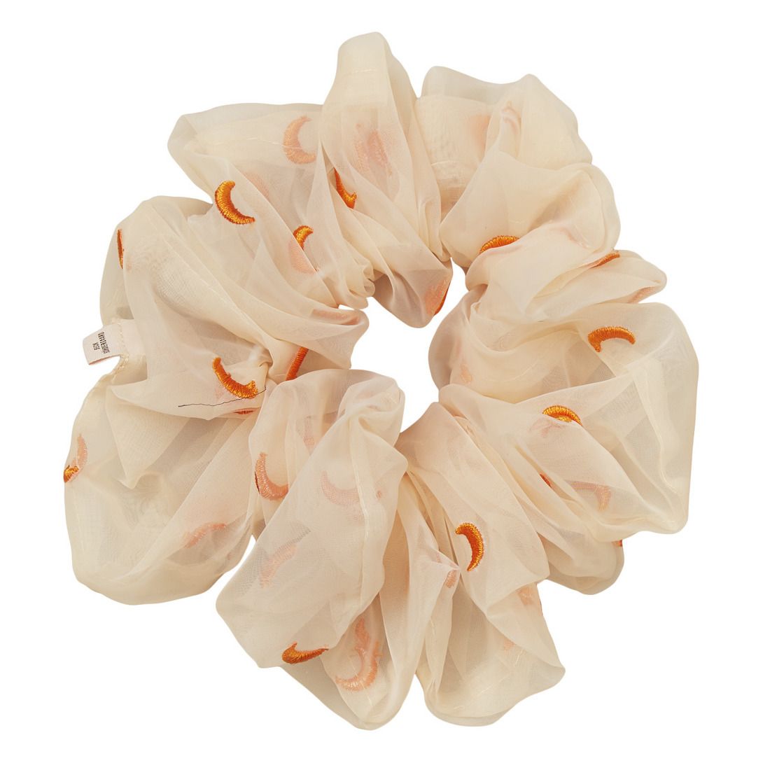 Scrunchie ricamato Luna | Ecru- Immagine del prodotto n°0