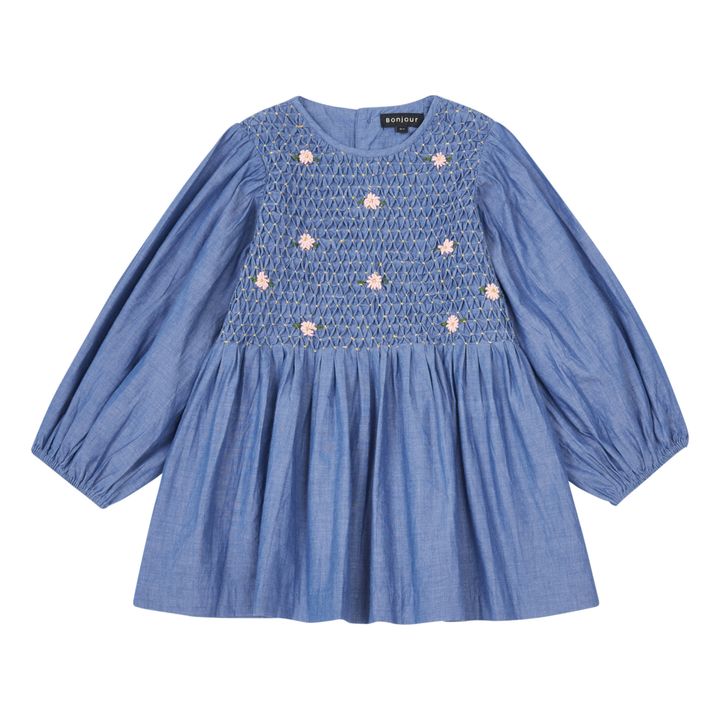 Hand Smocked Chambray Blouse | Vaquero- Imagen del producto n°0