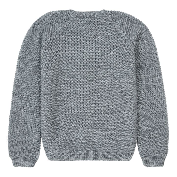 Hand Embroidered Cardigan | Heather grey- Product image n°2