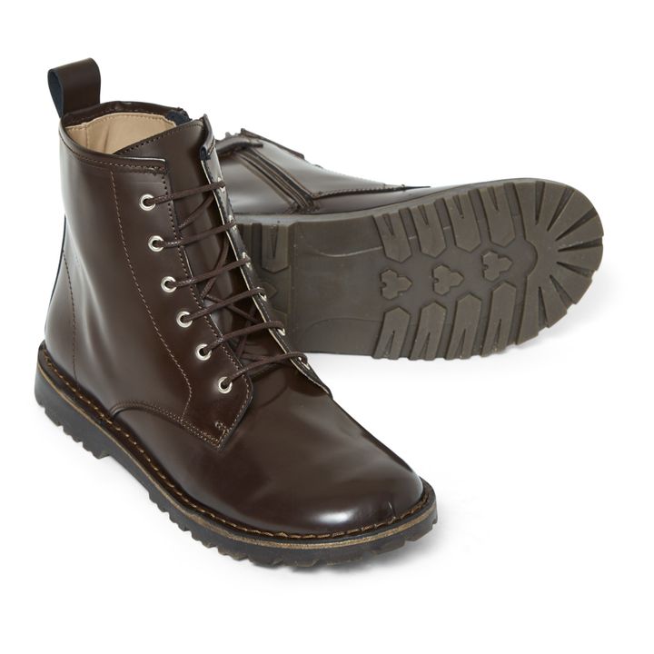 Boots Lacets | Marron- Image produit n°1