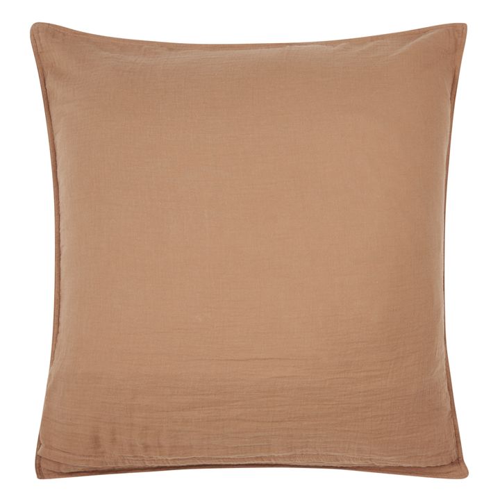 Taie d'oreiller Dili en voile de coton | Tabac- Image produit n°3