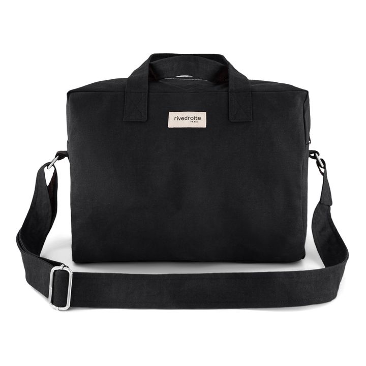 Sauval Water Resistant Coated Leather Overnight Bag | Black- Product image n°0