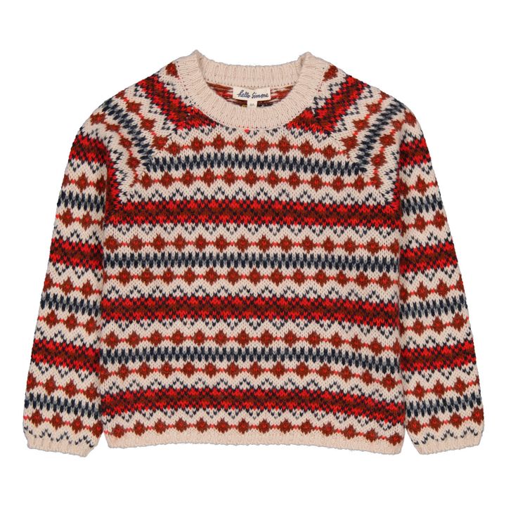 Pull Jacquard Tricoté Marmotte | Ecru- Image produit n°0