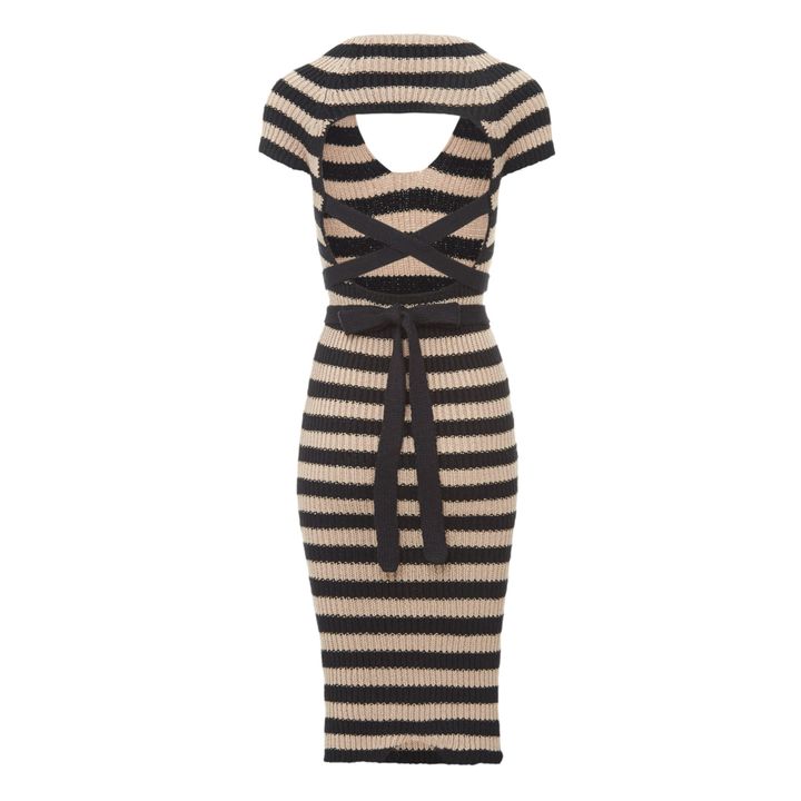 Serro Striped Knit Dress | Beige- Produktbild Nr. 4