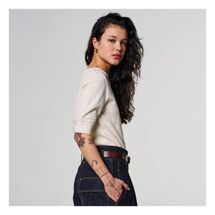 Organic Cotton Club T-shirt | Blanco Roto- Imagen del producto n°2
