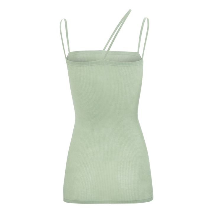 Camiseta de tirantes de canalé Nida Algodón orgánico | Verde- Imagen del producto n°1