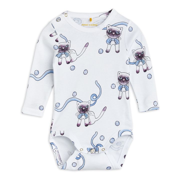 Body Coton Bio Chats | Bleu ciel- Image produit n°0