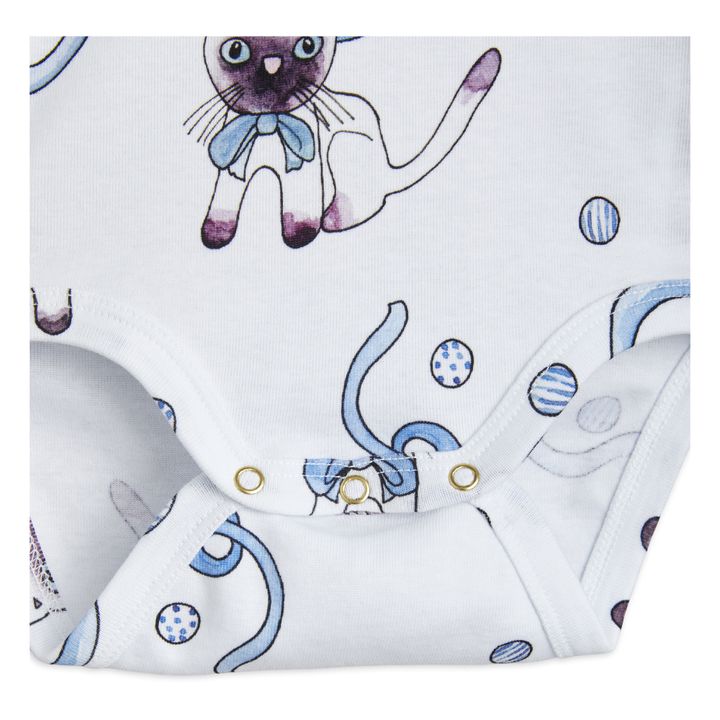 Body Coton Bio Chats | Bleu ciel- Image produit n°2