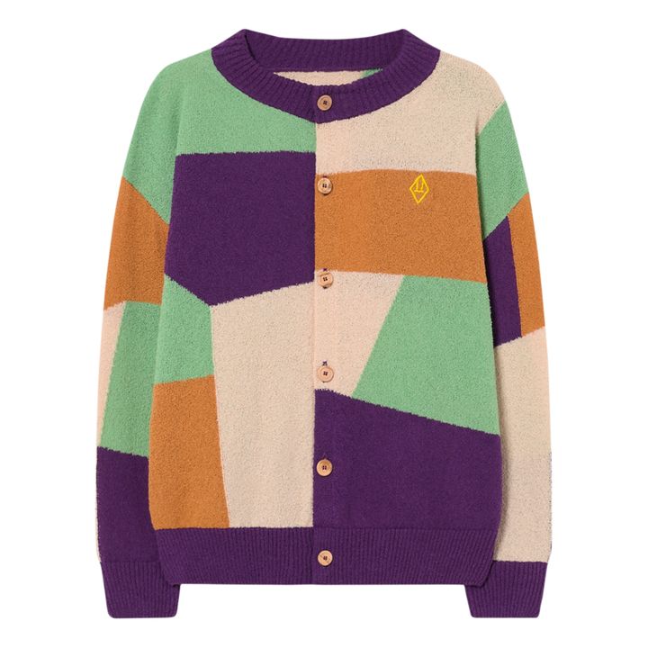 Geometric Shapes Cardigan | Purple- Product image n°0