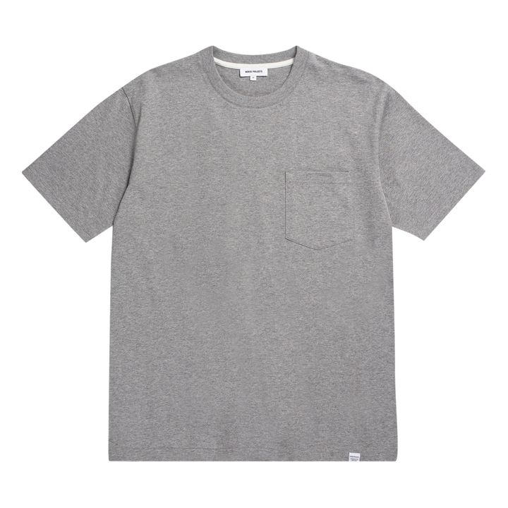 Johannes Standard Pocket Organic Cotton T-Shirt | Gris jaspeado claro- Imagen del producto n°0