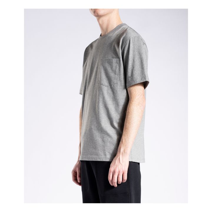 Johannes Standard Pocket Organic Cotton T-Shirt | Gris jaspeado claro- Imagen del producto n°2