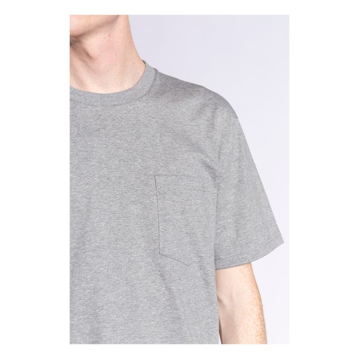 T-Shirt Coton Bio Johannes Standard Pocket | Gris chiné clair- Image produit n°3