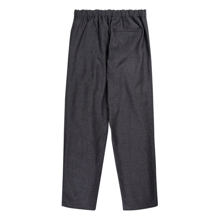 Ezra Woollen Flannel Trousers | Charcoal grey- Product image n°3