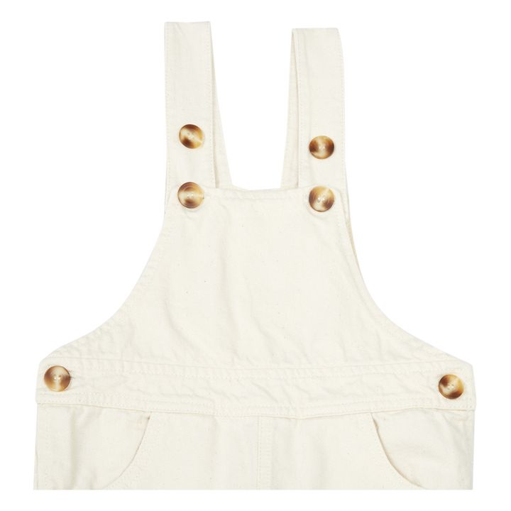 Quetsche Organic Cotton Denim Overalls | Ecru- Product image n°1