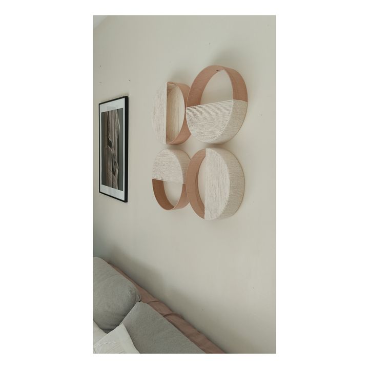 Wabi Sabi Loops Wall Hanging - Set of 4 | White- Product image n°3