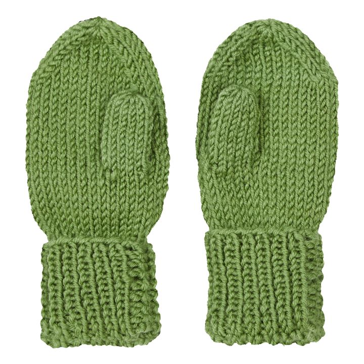 Hand Embroidered Merino Mittens | Grün- Produktbild Nr. 1
