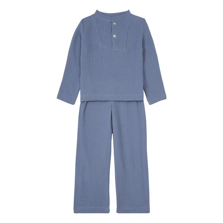 Deli Double Muslin Pyjamas | Blue- Product image n°0