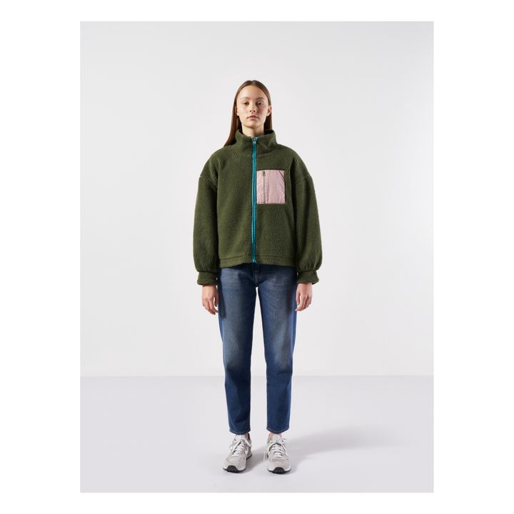 Belou Faux Fur Reversible Sweatshirt - Women’s Collection | Khaki- Product image n°2