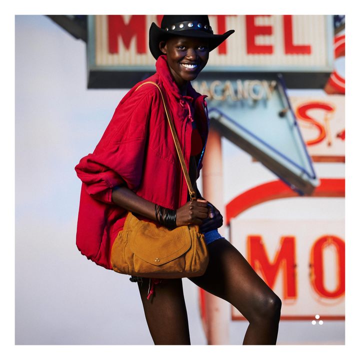 Bolso Helmut M Cabra Cocodrilo | Miel- Imagen del producto n°1